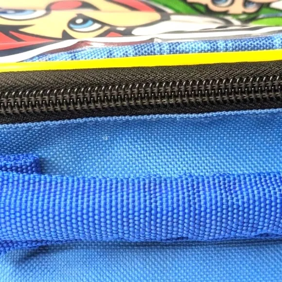 SUPER MARIO BROS, Yoshi, Luigi, kids BPA-free insulated lunch bag. Blue - Picture 3 of 6